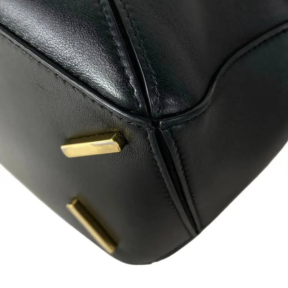 Loewe Featherlight Puzzle Bag, Small Handbag Black Gold